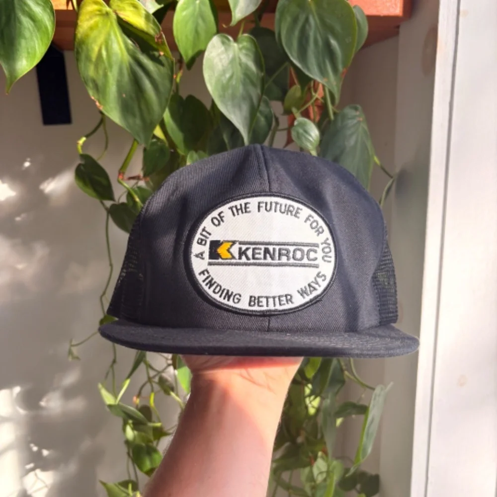 Vintage KENROC trucker hat PATCH mesh Black made in canada victory caps - Picture 8 of 8